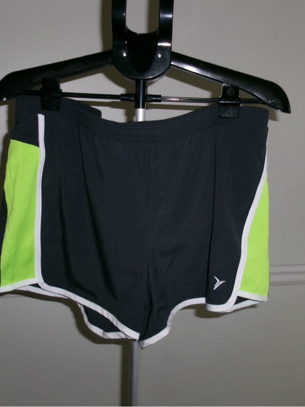 Old Navy Women's Black Shorts with Bright Lime Panels